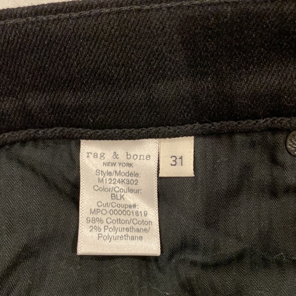 Rag & bone men’s black jeans - Picture 4 of 5